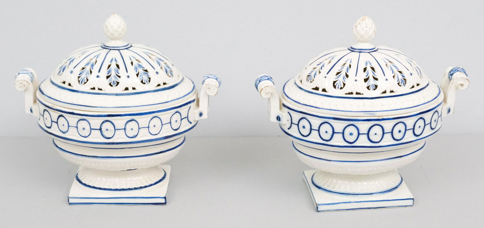 Antique Pair of Faience Blue & White Tureens (1 of 9)