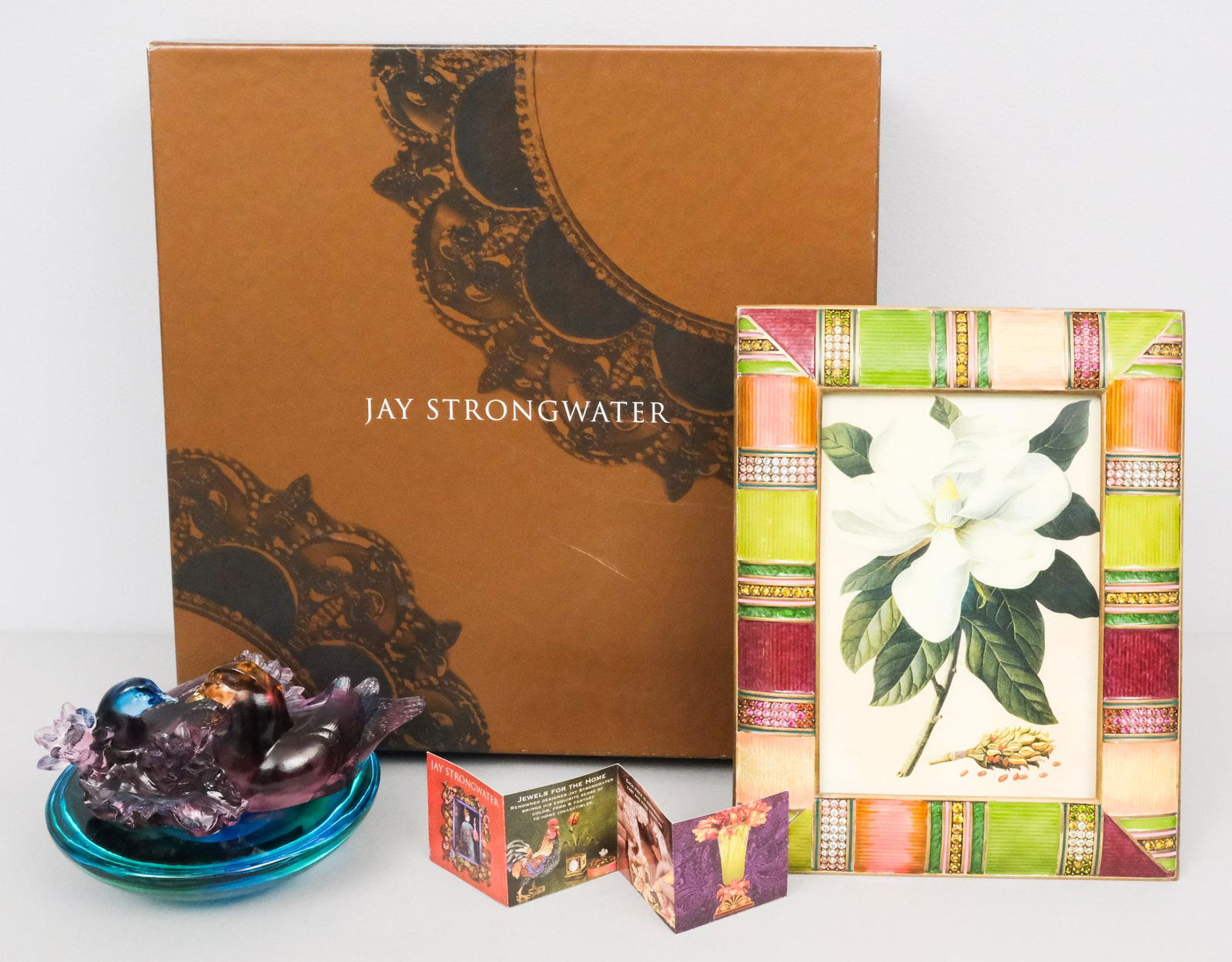 Jay Strongwater Frame & Tittot Art Glass Birds (1 of 20)