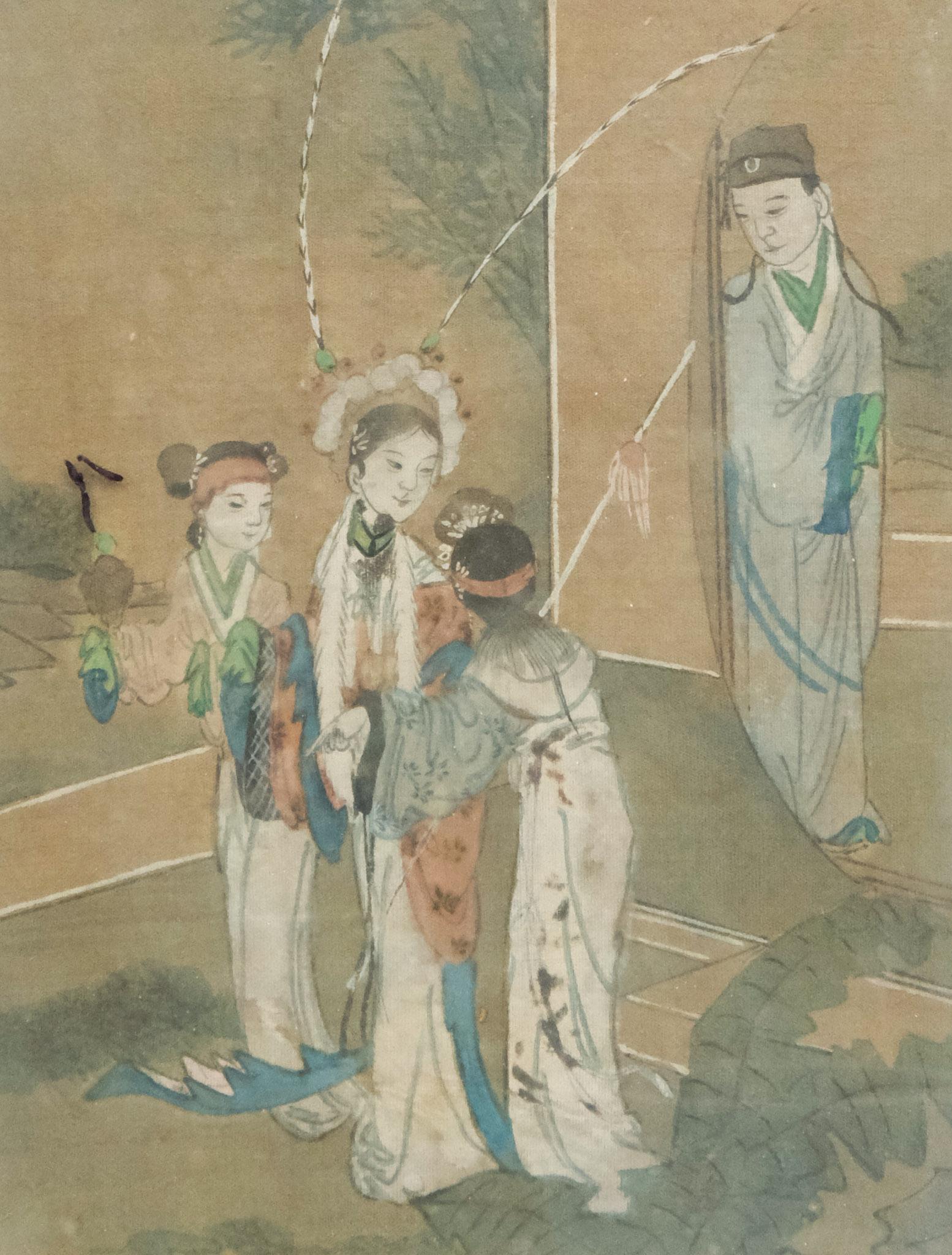 Antique Chinese Watercolor Scene (1 of 4)