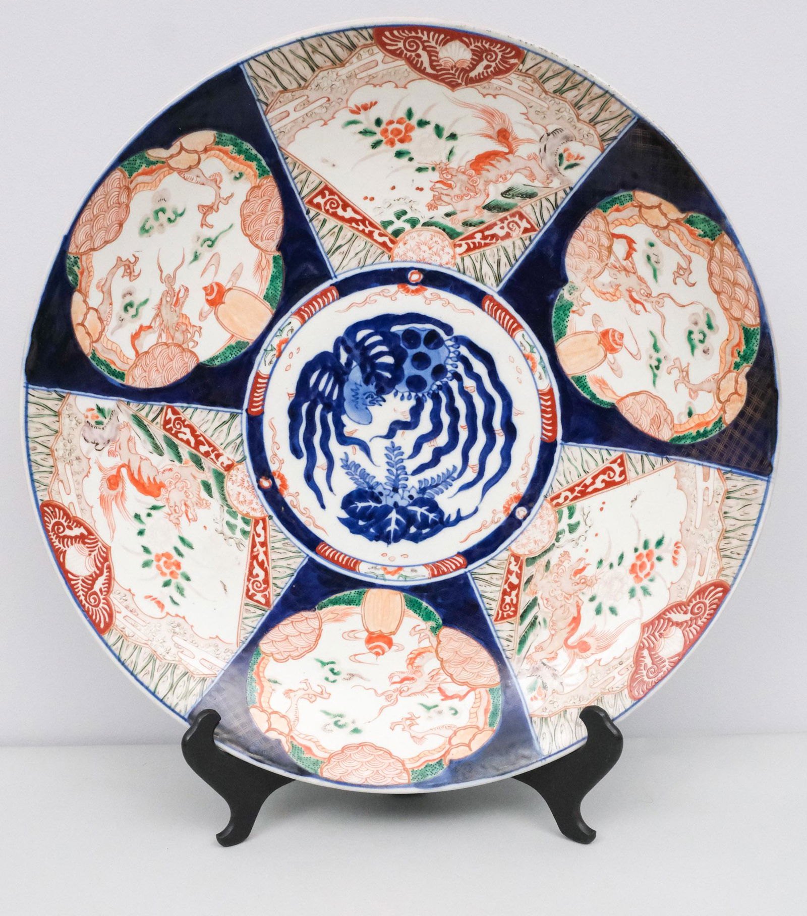 Large Antique Imari Japanese Porcelain Charger (1 of 6)