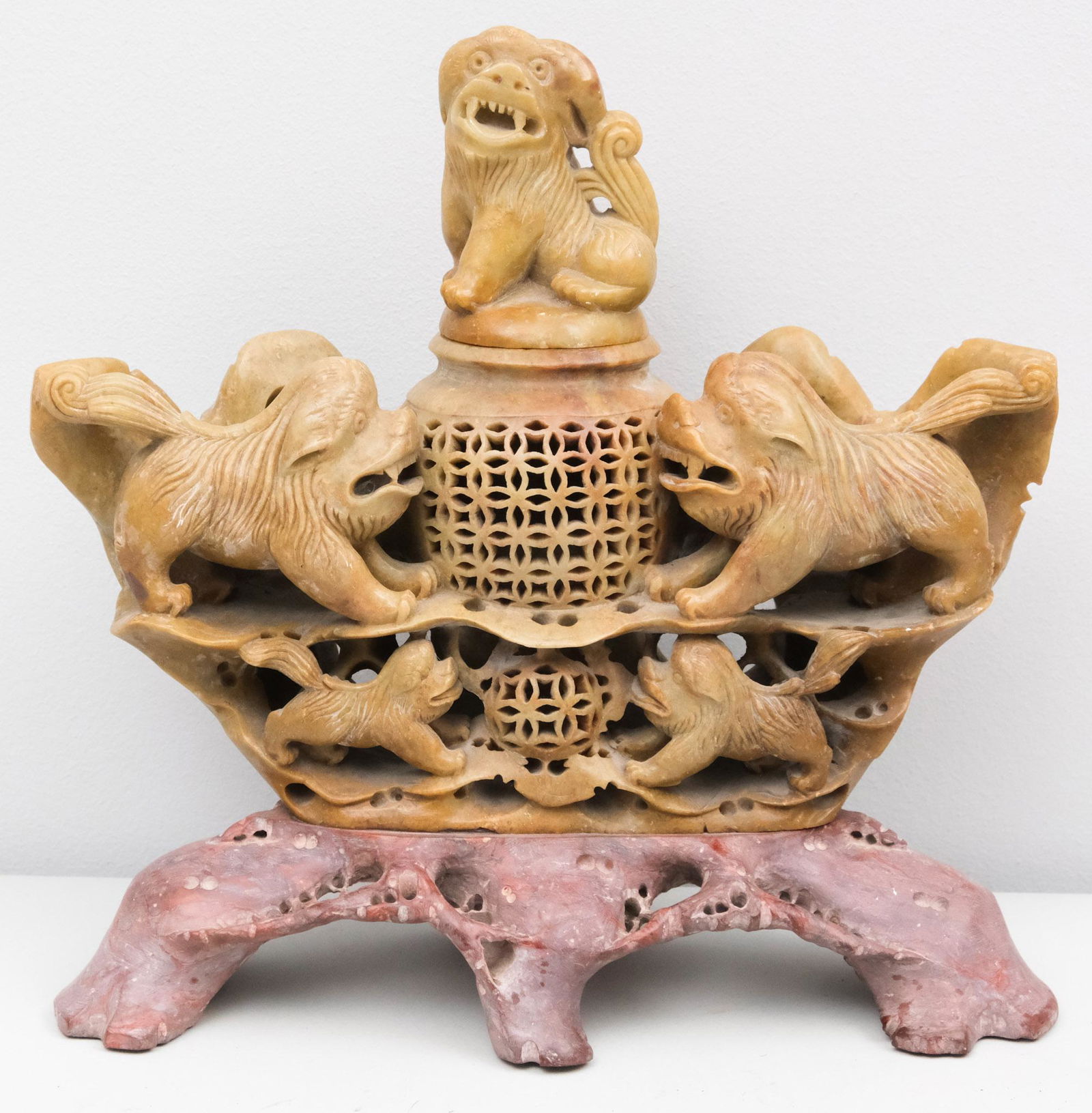 Chinese Carved Soapstone Urn (1 of 11)