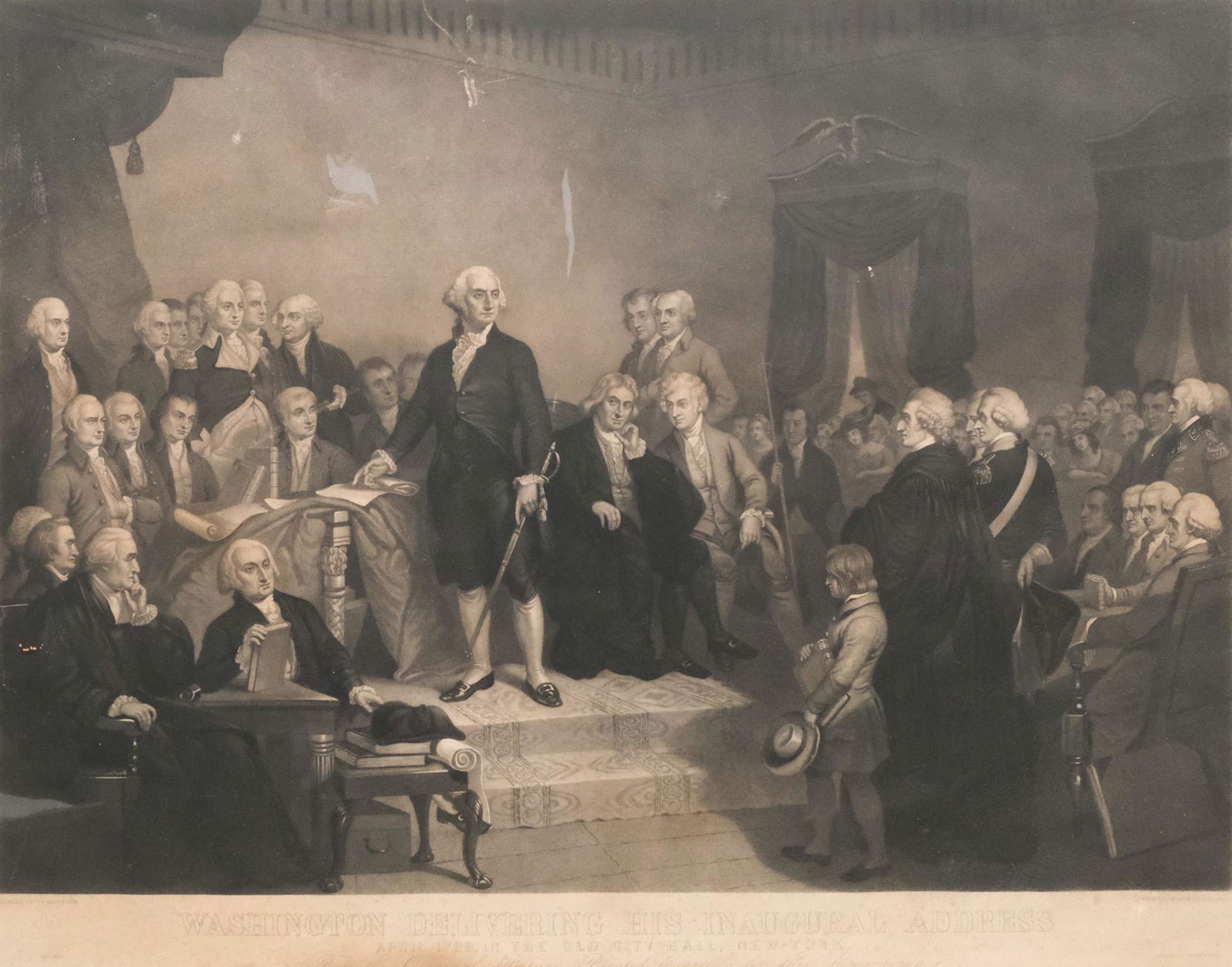 Washington's Inaugural Address Steel Engraving (1 of 5)