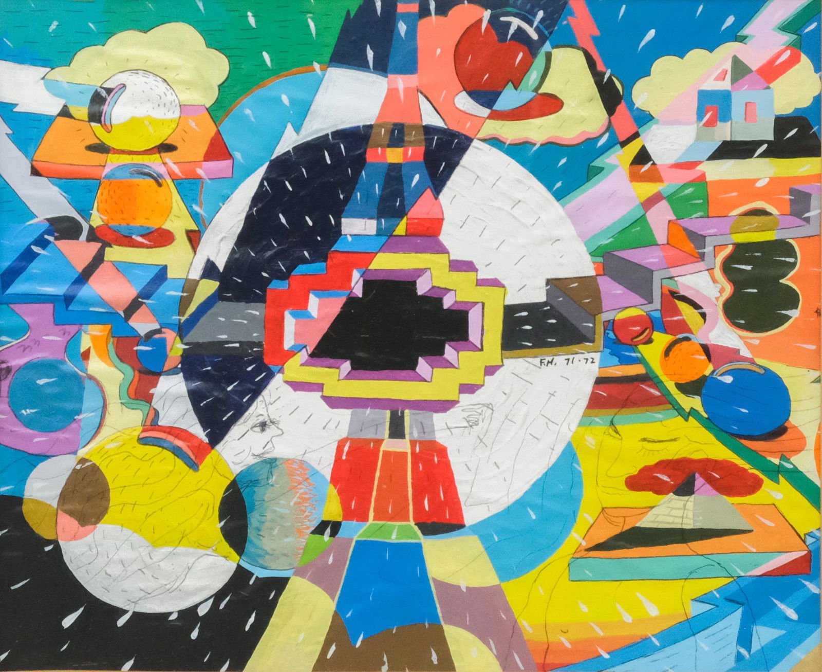 American School, Mixed Media Composition (1 of 7)