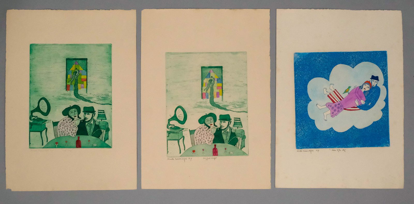 Lot of 3 Mireille Kramer Etchings (1 of 10)