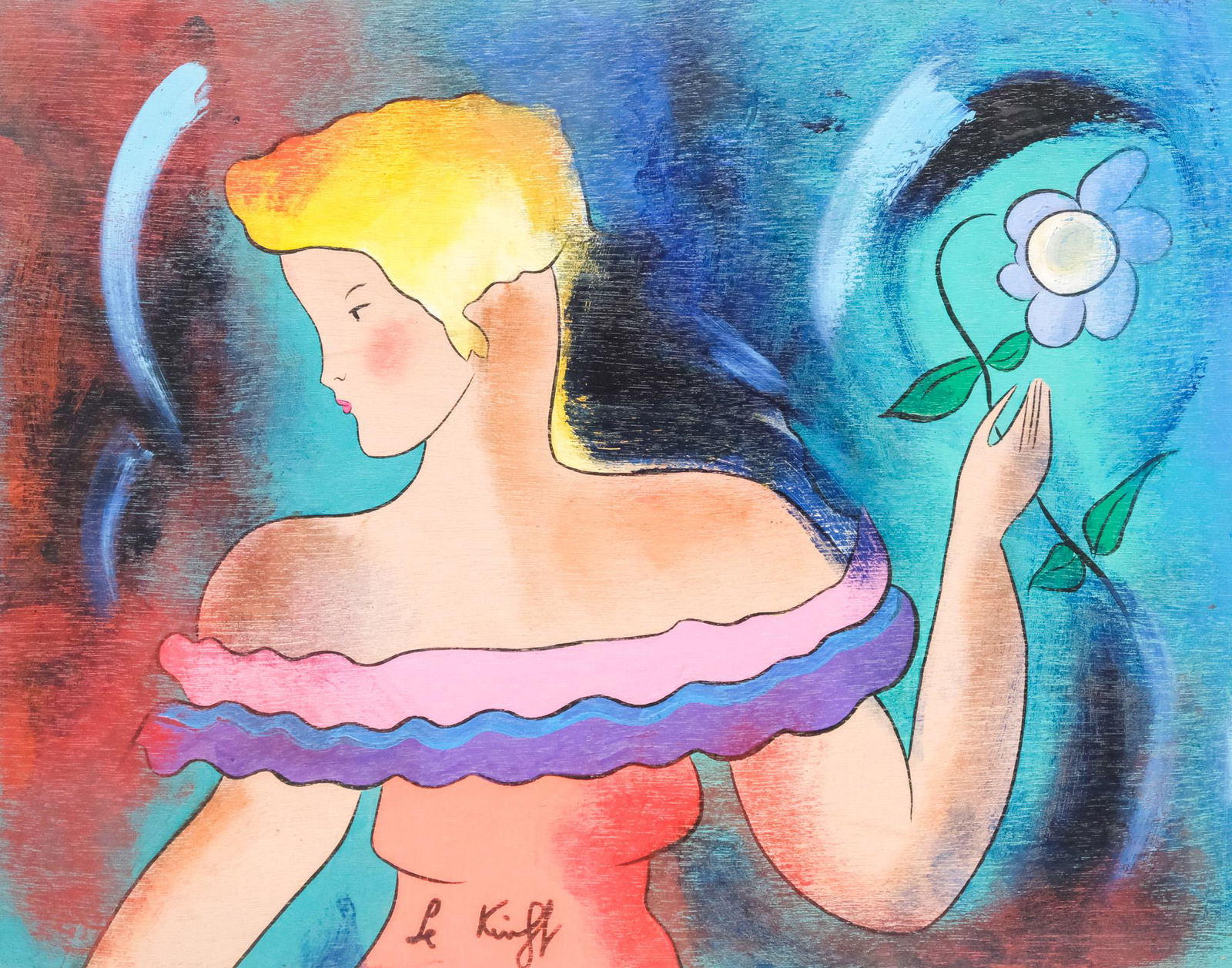 Linda Le Kinff, Blonde with Flower (1 of 5)