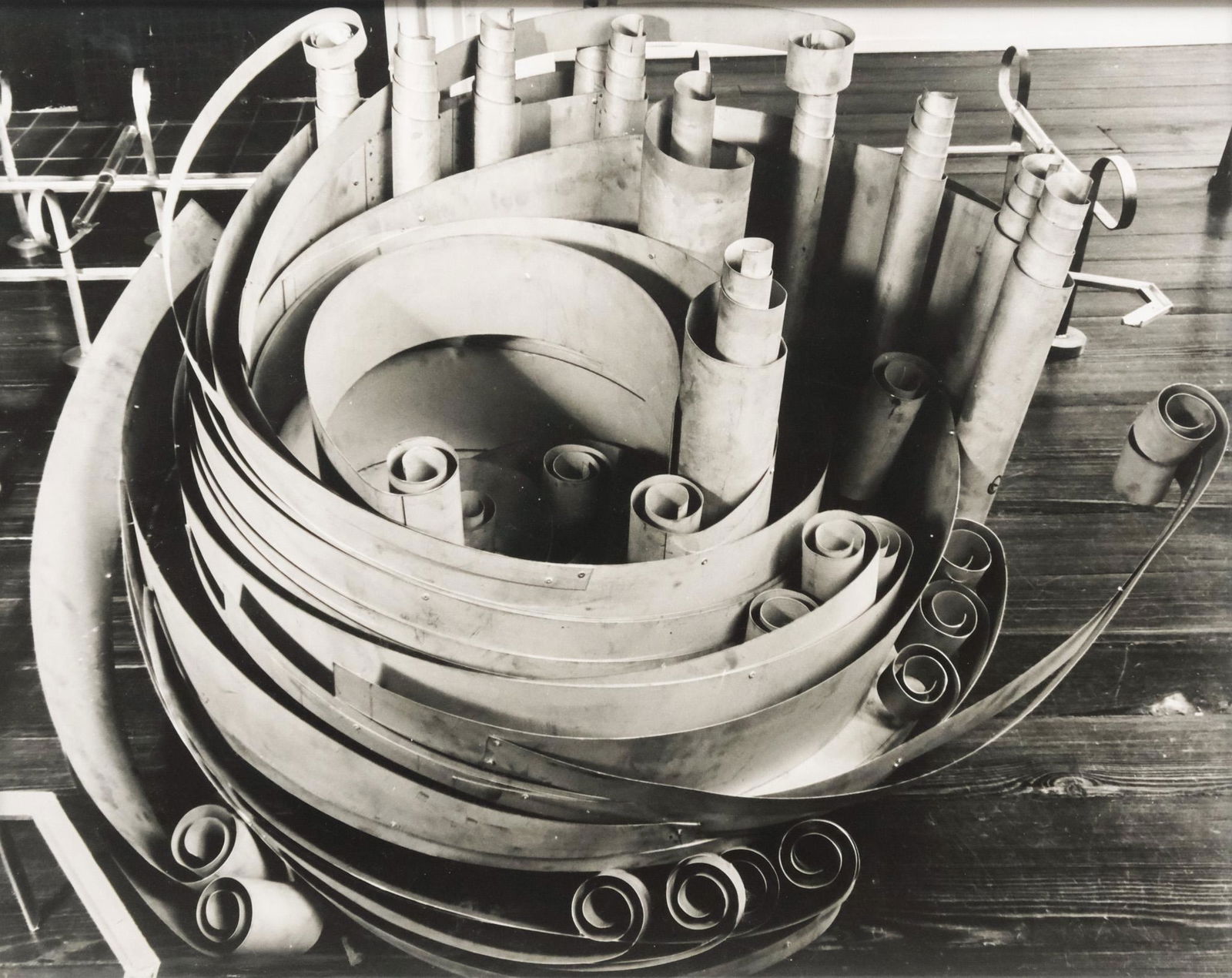 Black & White Photograph of Alice Aycock Sculpture (1 of 5)