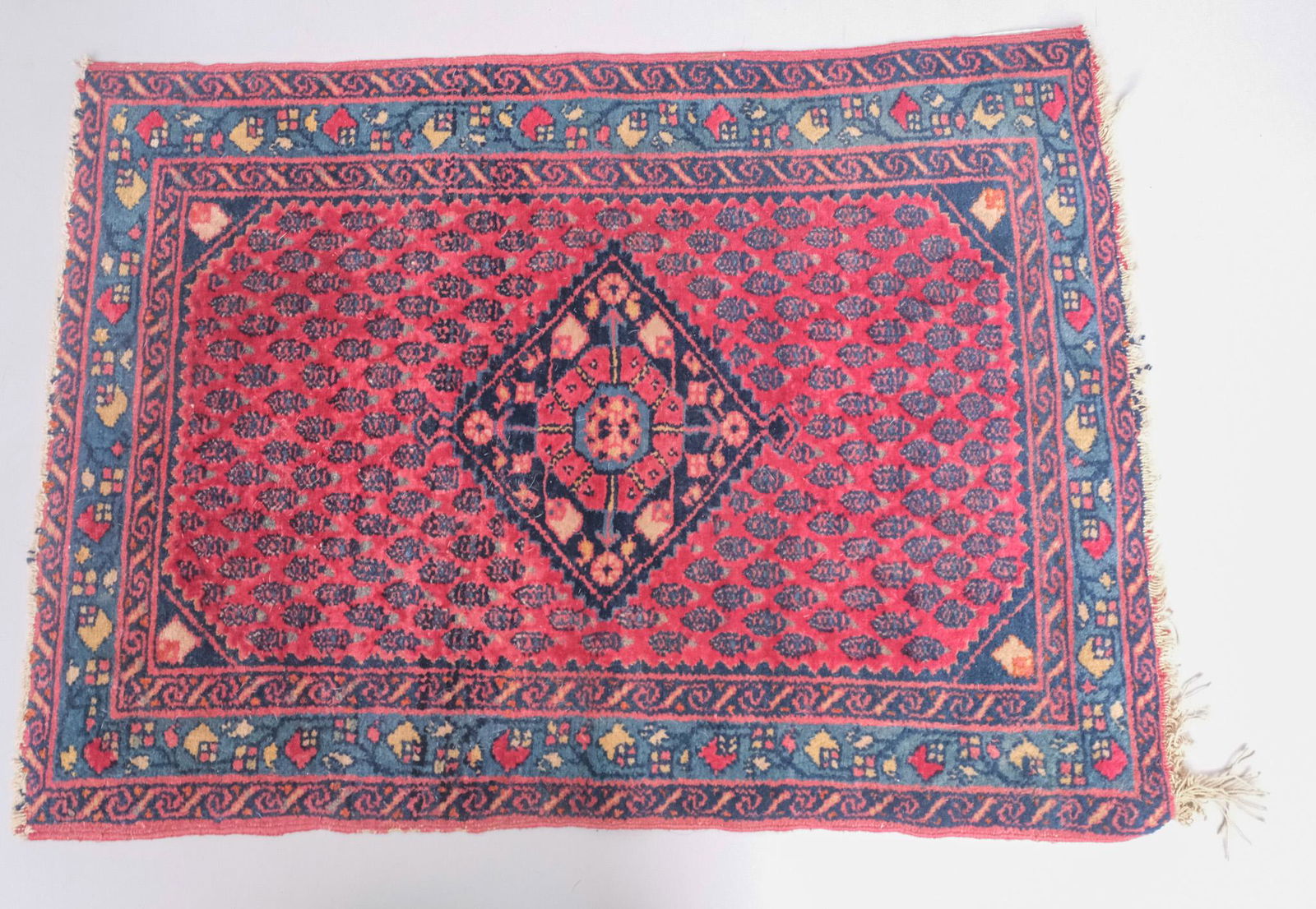 Blue & Red Hand Woven Kashan Rug (1 of 4)