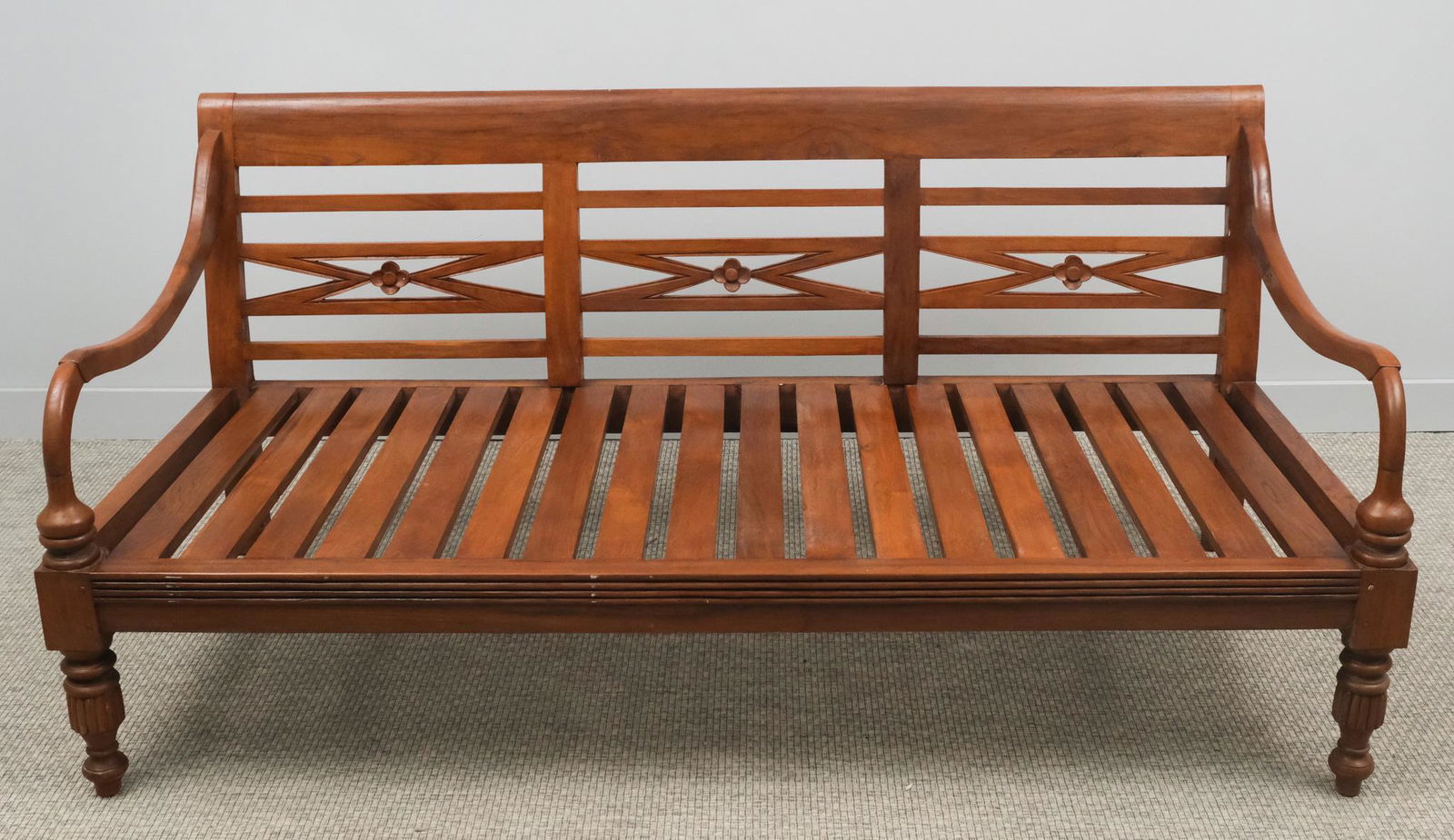 Antique Carved Plantation Style Bench (1 of 12)