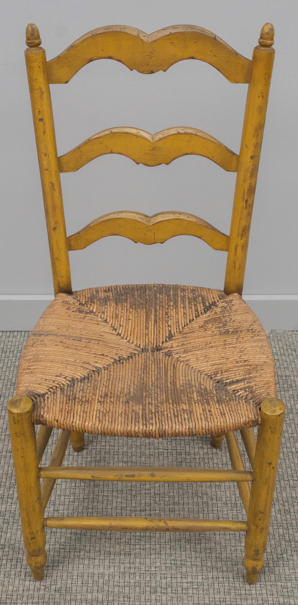 Antique American Yellow Rush Seat Chair (1 of 6)