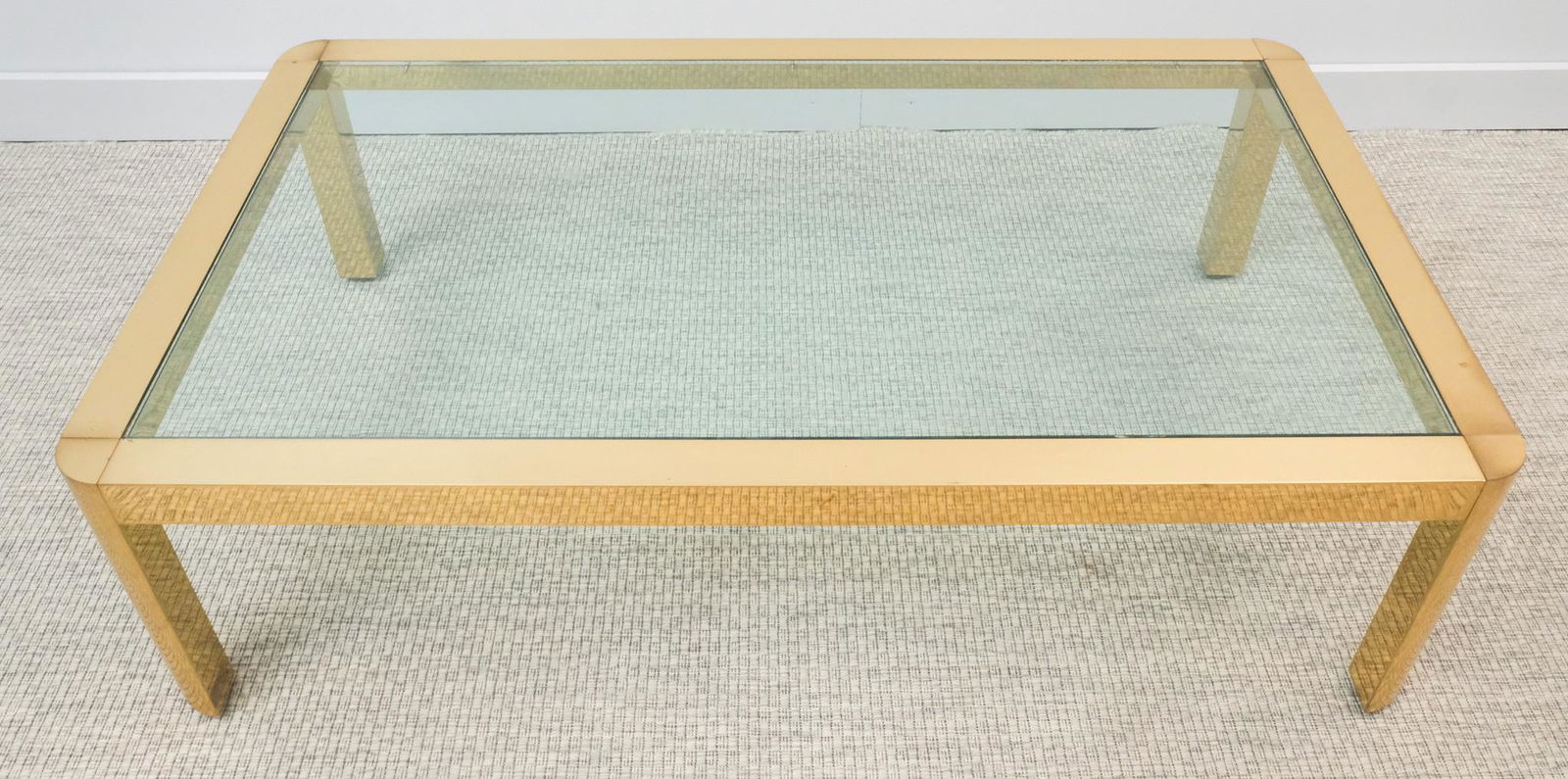 Gilded Chrome Vintage Coffee Table with Glass Top (1 of 8)