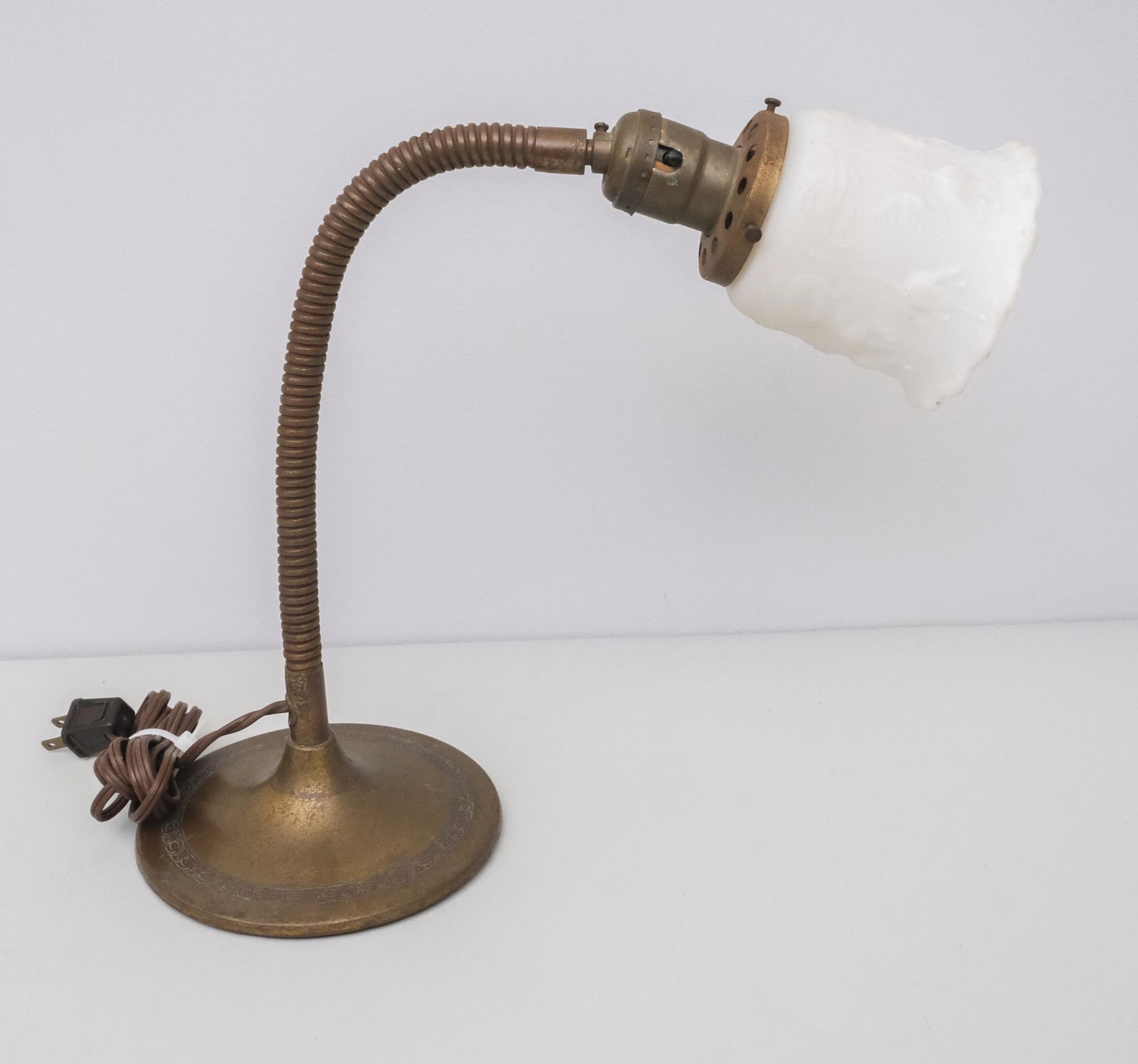 Antique Adjustable Gooseneck Desk Lamp (1 of 8)