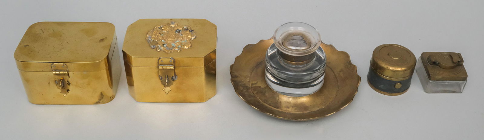 Group of Antique Brass Desk Articles (1 of 20)