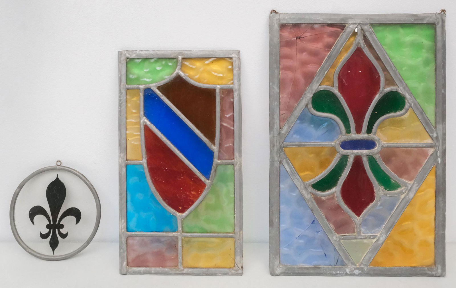 Lot of Antique Stained Glass Panels (1 of 8)