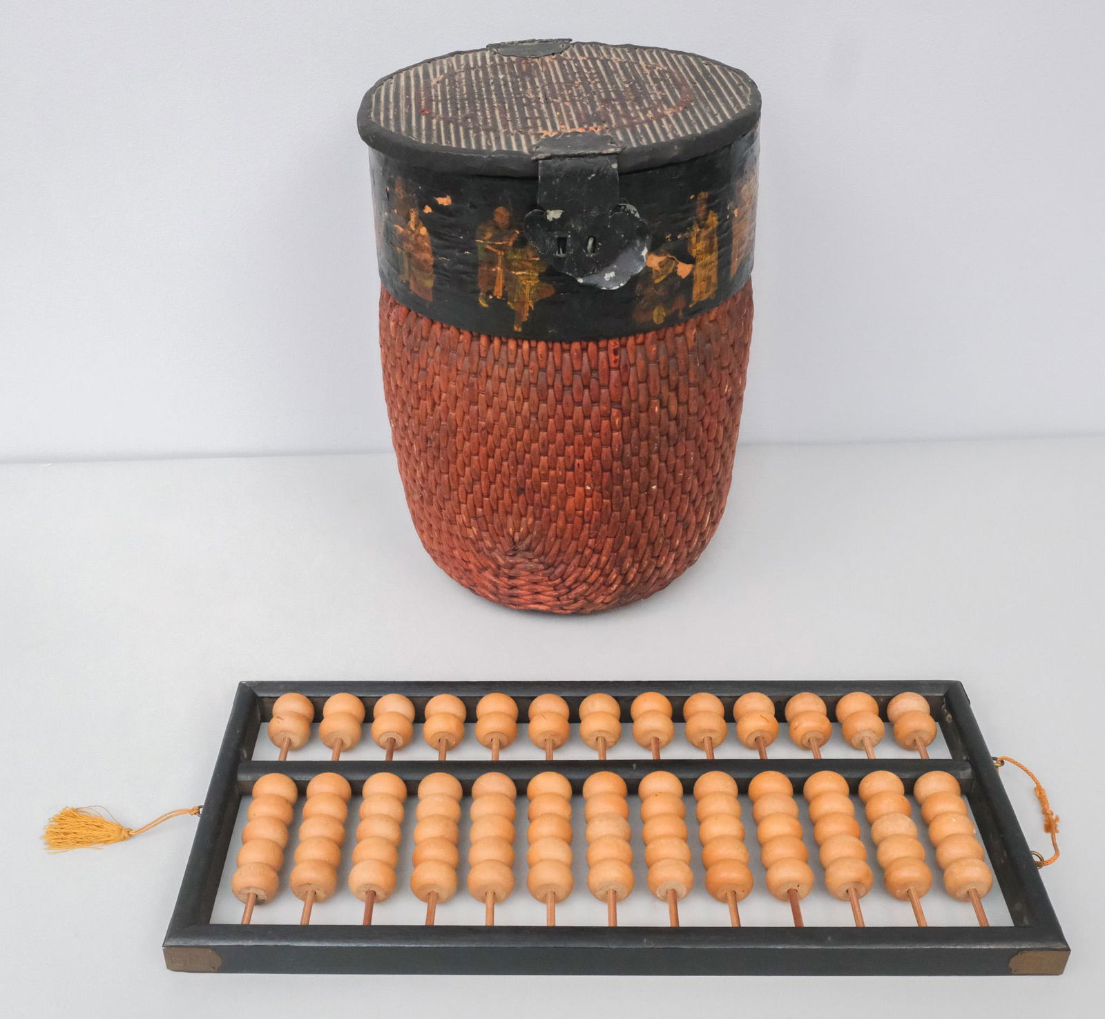 Antique Asian Abacus & Basket (1 of 12)