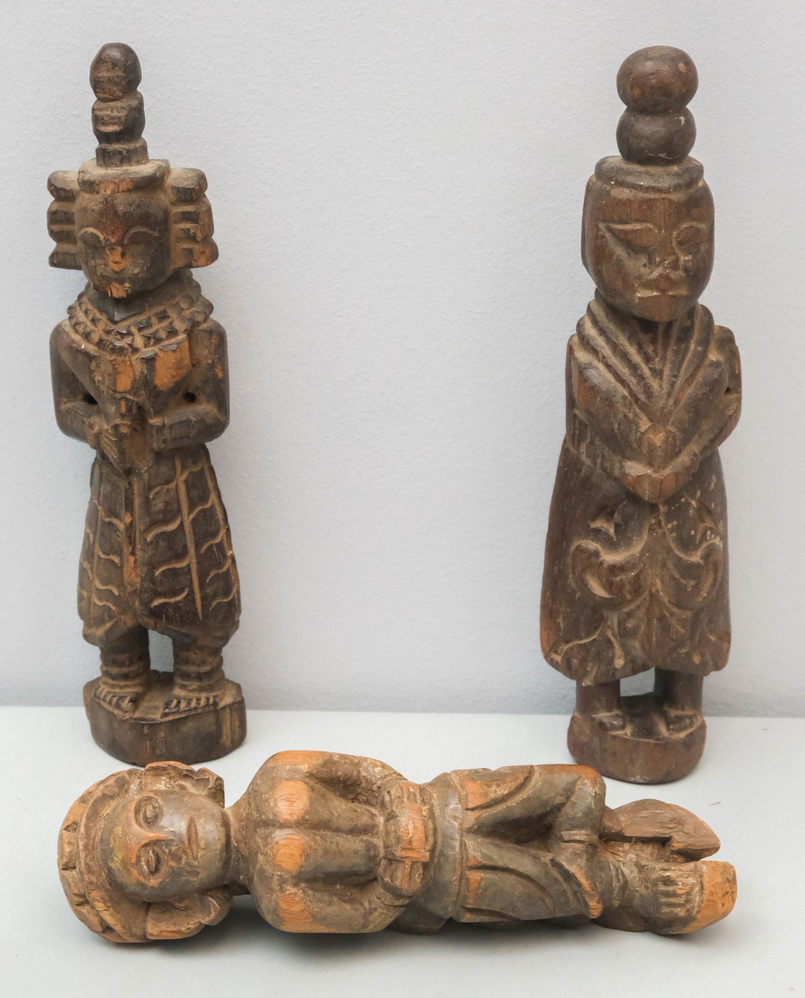 Group of 3 Ancient Thai or Burmese Wooden Carvings (1 of 11)