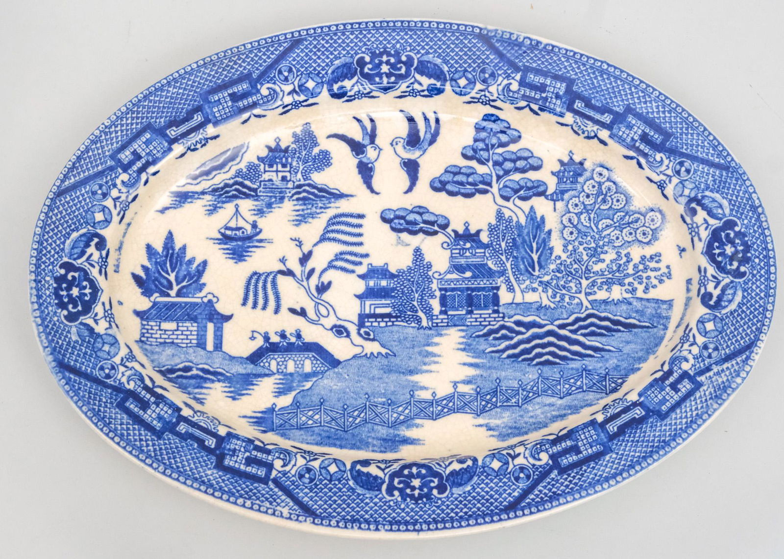 Lot of Three Antique Porcelain Platters (1 of 6)