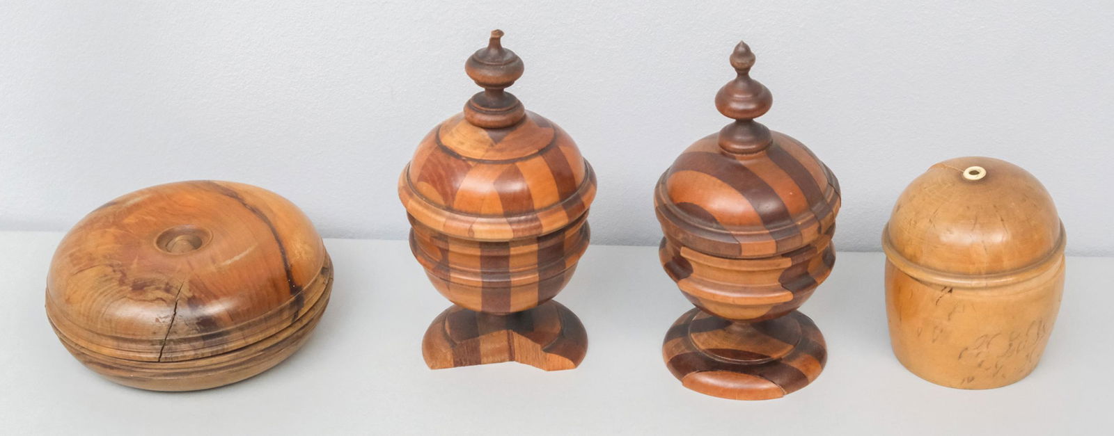 Victorian Parquetry & Burl Containers (1 of 11)
