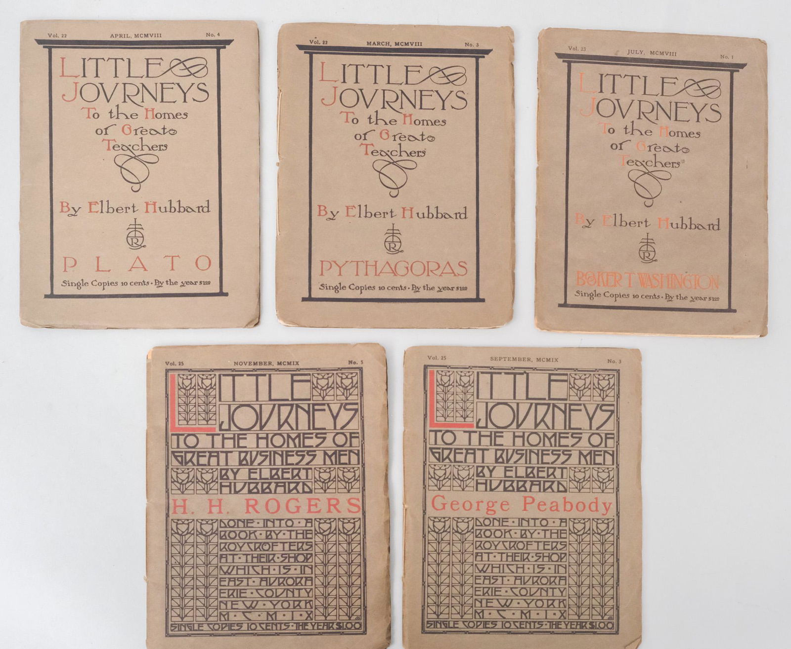 Five Volumes of "Little Journeys" (1 of 15)