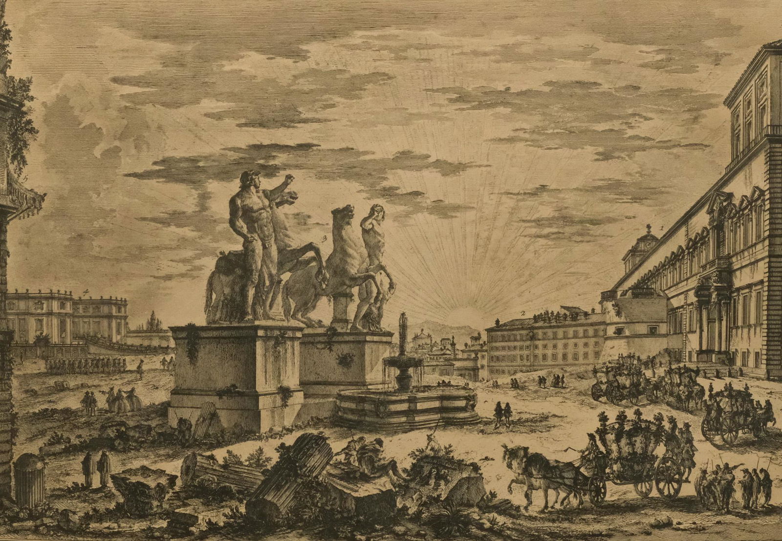 Piranesi, "Veduta della Piazza di Monte Cavallo" (1 of 5)