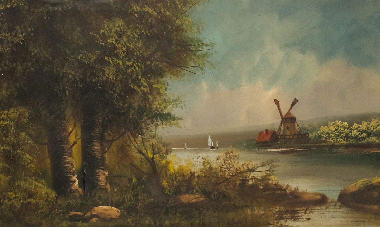 American School, Windmill by a River (1 of 5)