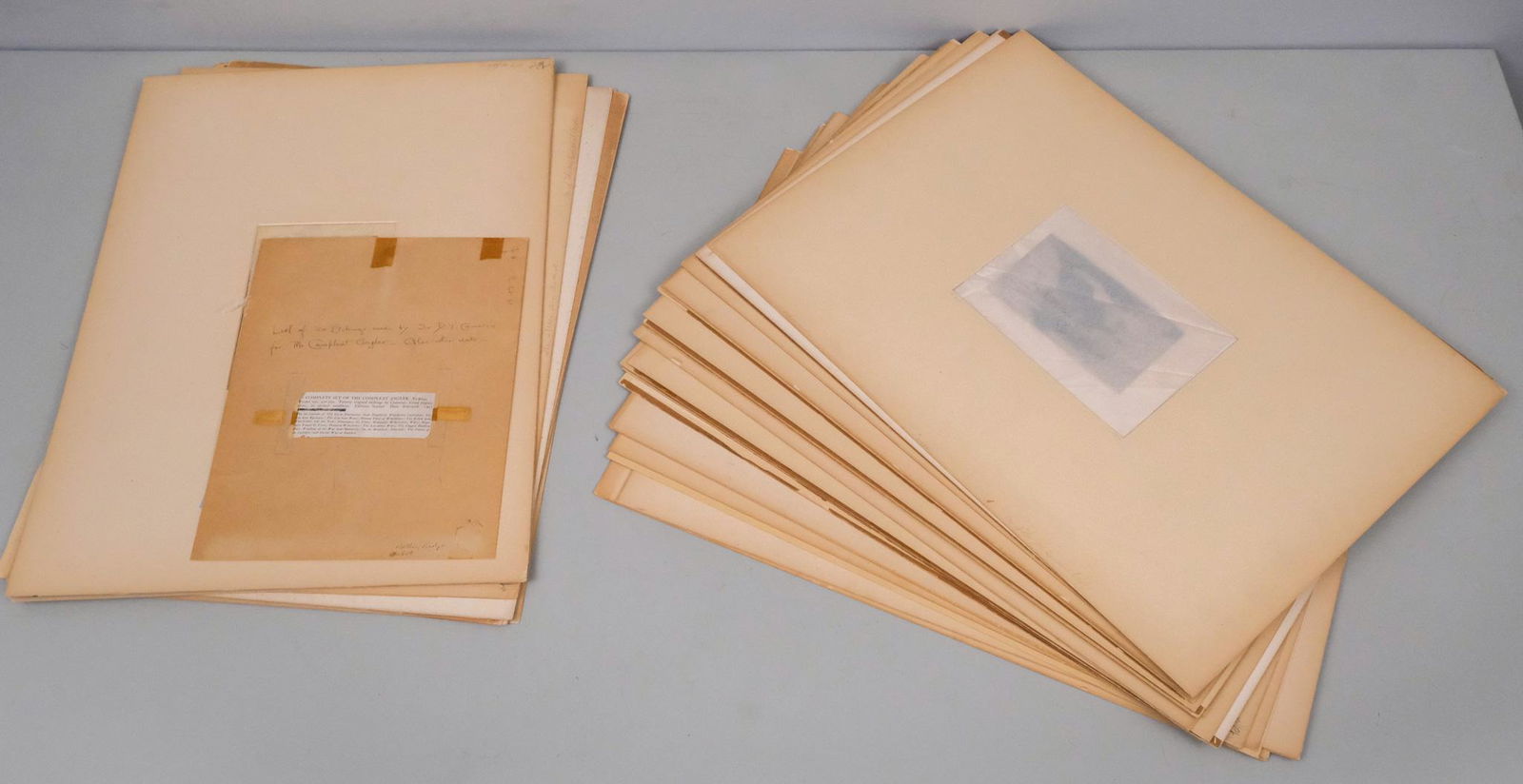 Near Complete Set of D. Y. Cameron Compleat Angler: Sir David Young Cameron (Scottish, 1865-1945), 1902, near complete set (19 of 20) of the "Compleat Angler" etchings, pencil numbered, matted, 4 1/2" x 7" sight, 16" x 22" matting.