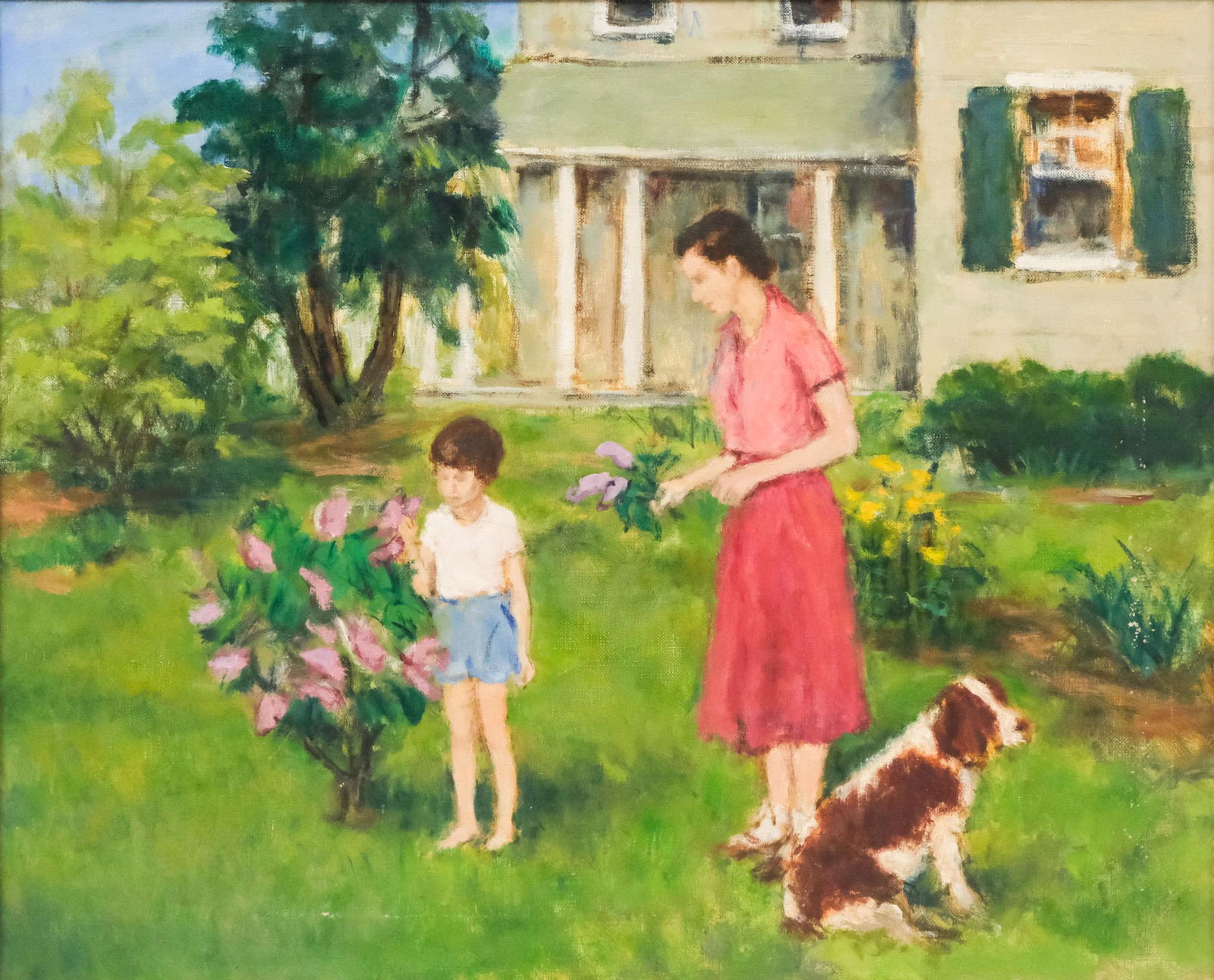 European School, Mother & Child Picking Flowers (1 of 6)
