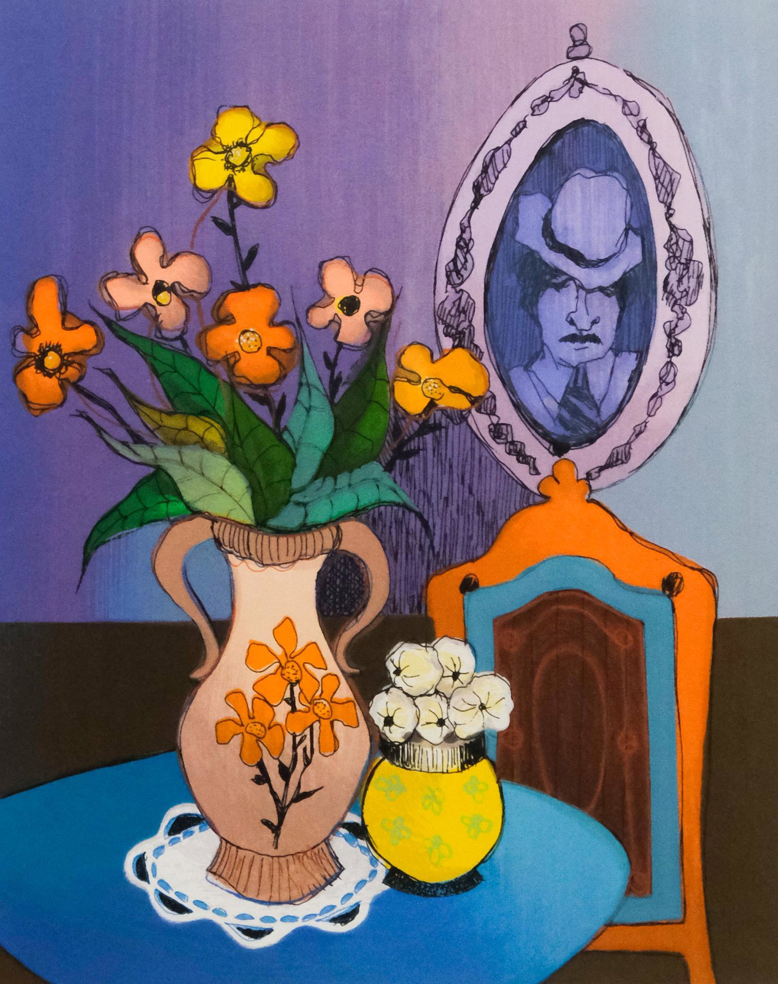 Itzchak Tarkay, Floral Still Life: Itzchak (Isaac) Tarkay (Serbian/Israeli, 1935-2012), original serigraph depicting a floral still life, signed l.r., numbered "98/125" l.l., 7 1/2" x 9 3/4" sight, 17" x 19" framed.