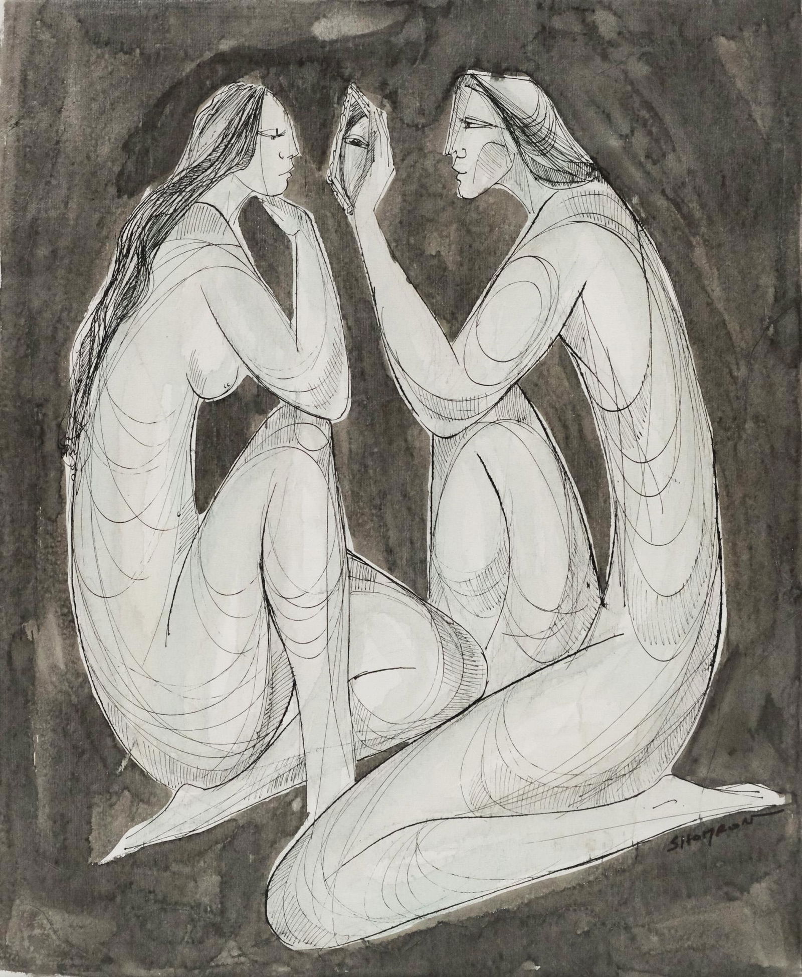 M. Shomron, Couple with Mirror (1 of 5)
