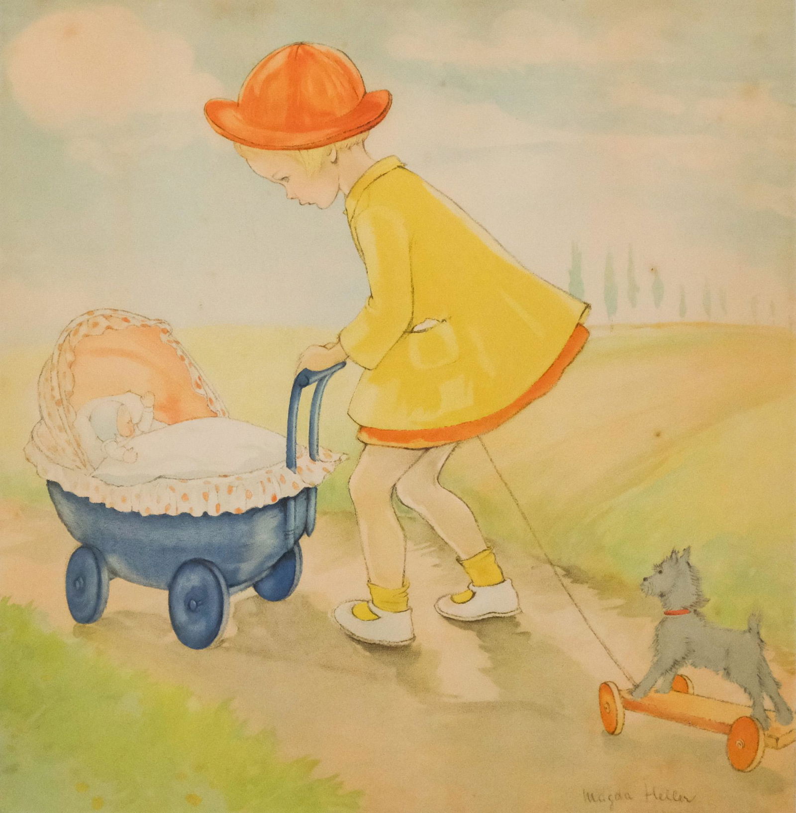 Magda Heller, Little Girl with Baby Stroller (1 of 6)