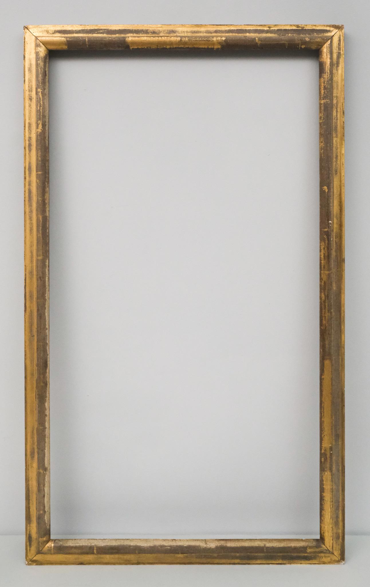 American Lemon Gold Frame: American, circa 1860, having flat profile and original surface. Overall 23 1/2" x 39 3/4", rabbet 20" x 36 1/2", molding 1 3/4".
