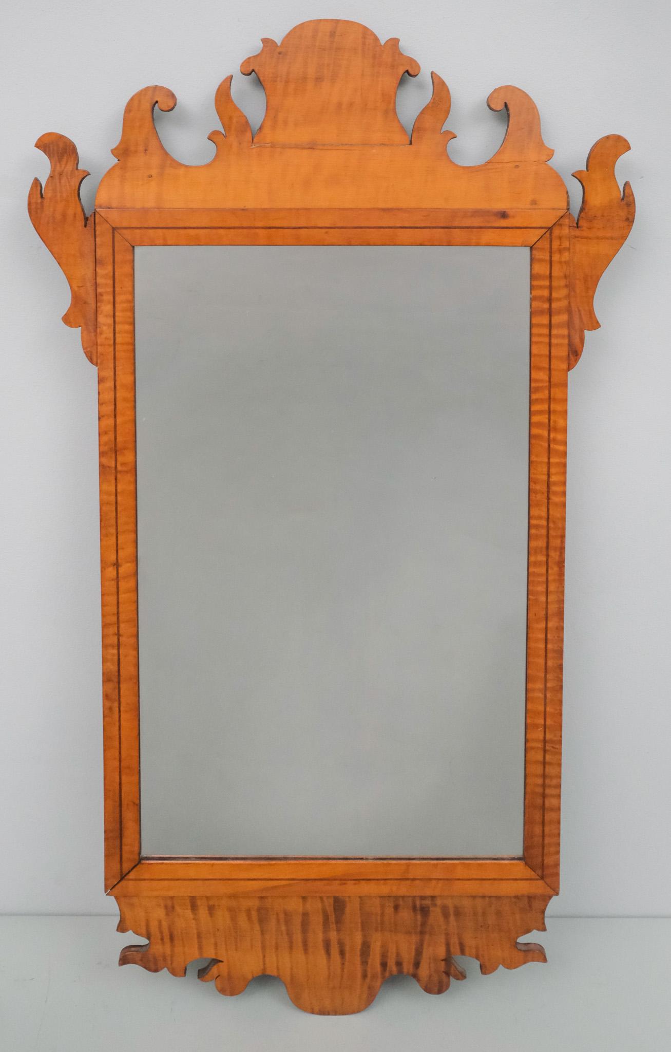 Chippendale Tiger Maple Mirror (1 of 4)