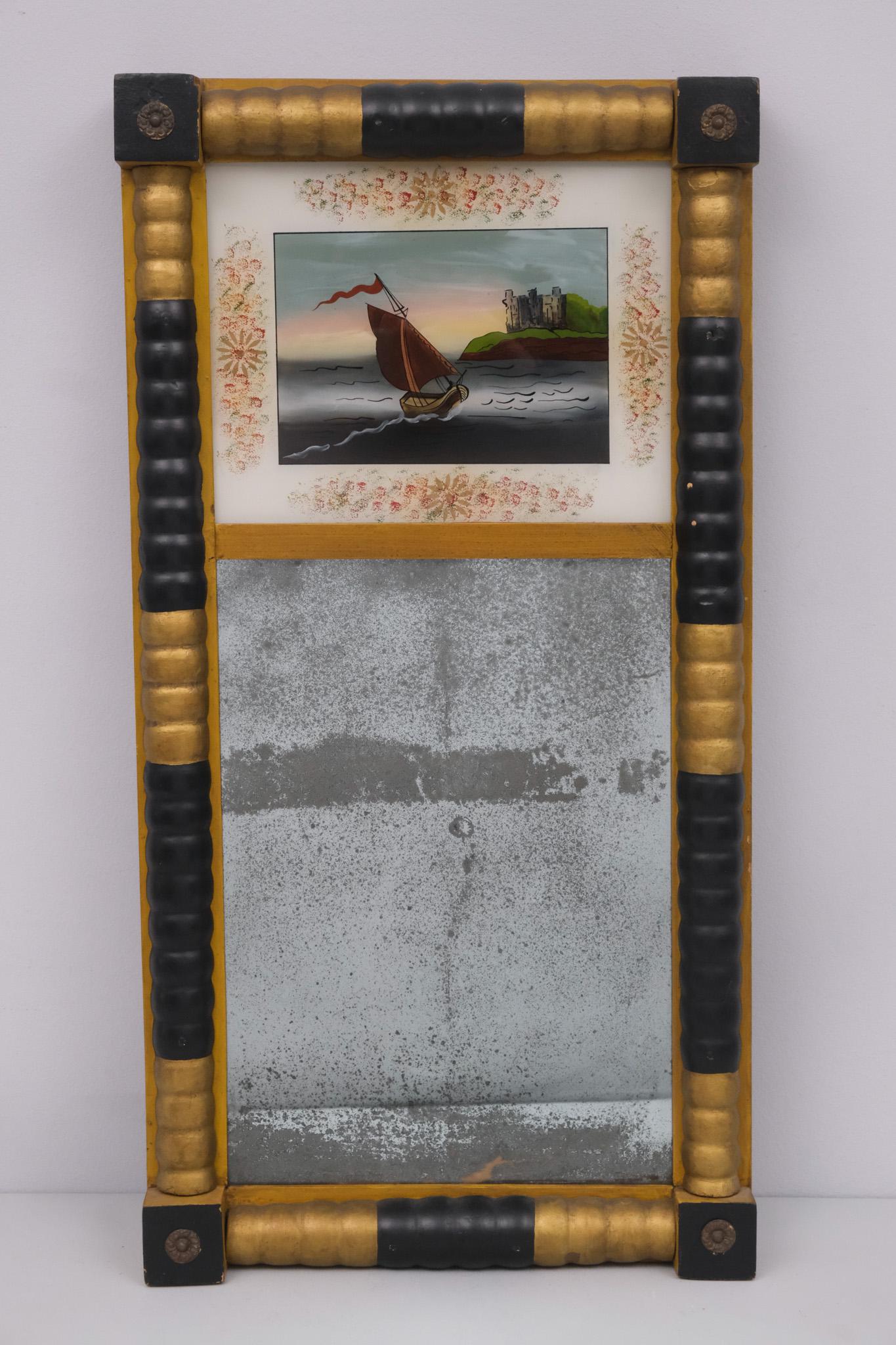 Sheraton Reverse Painted Trumeau Mirror (1 of 5)