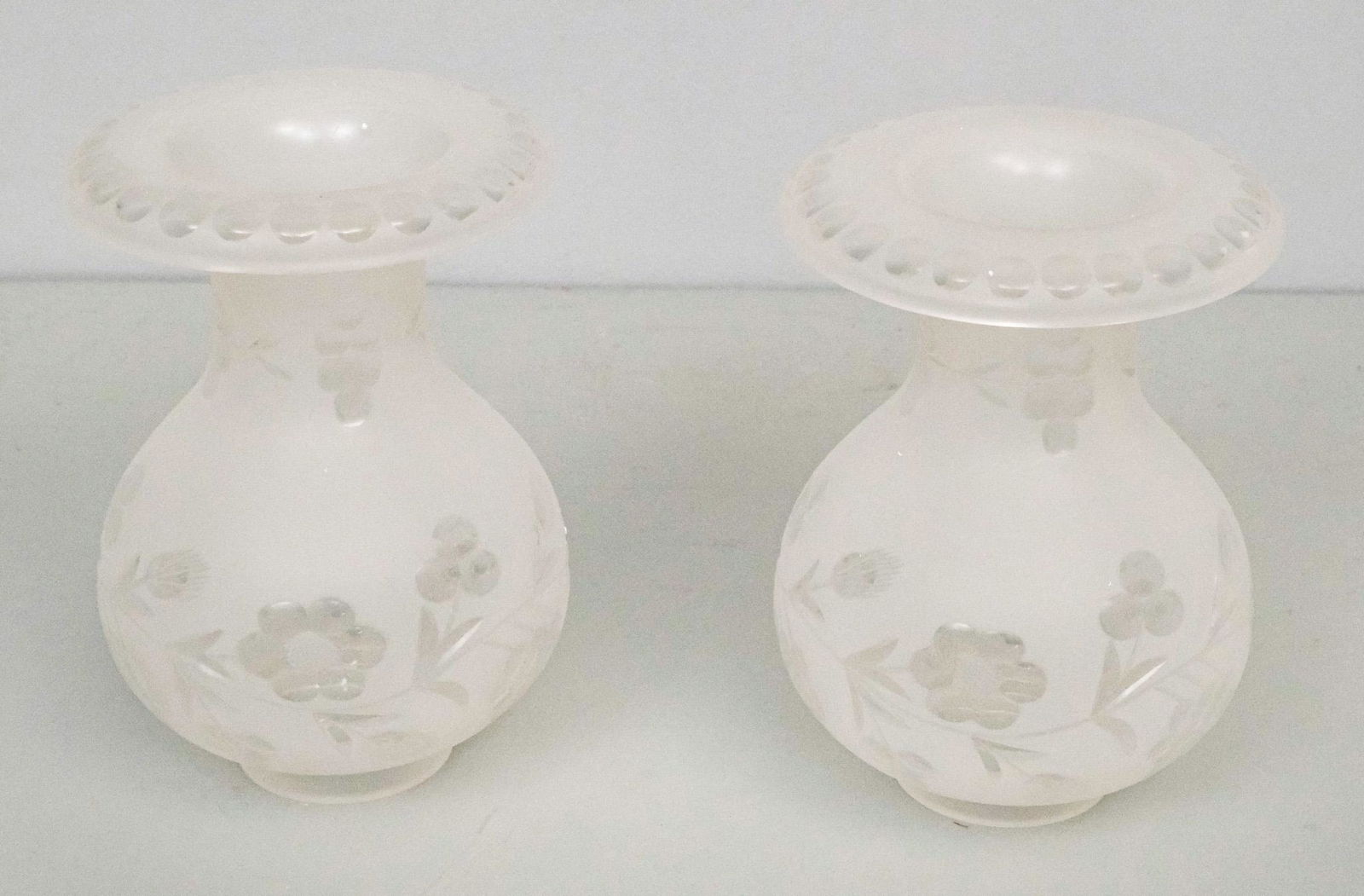 2 Etched Glass Hurricane Lamp Shades (1 of 3)