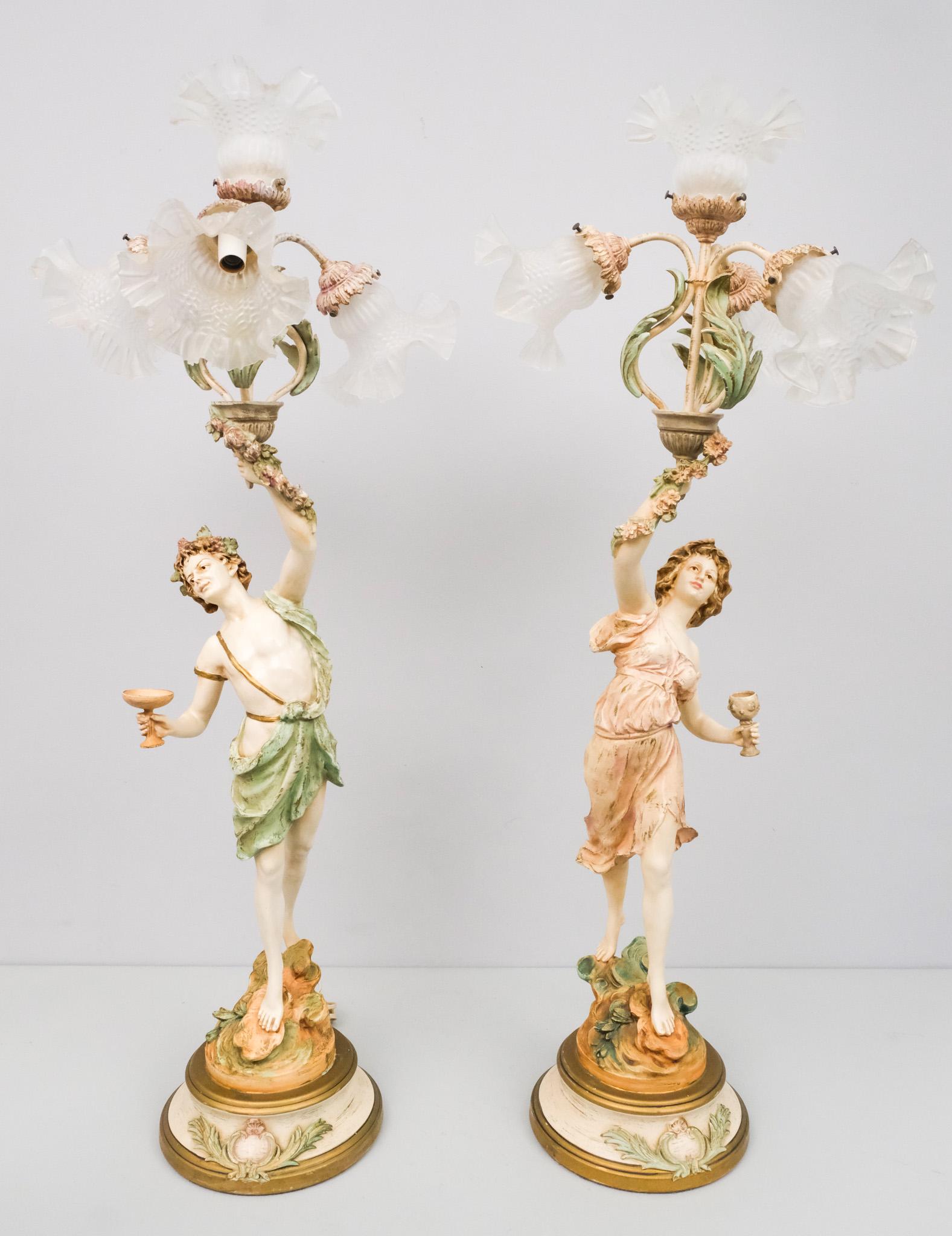 Pair of L & F Moreau Figural Lamps (1 of 12)