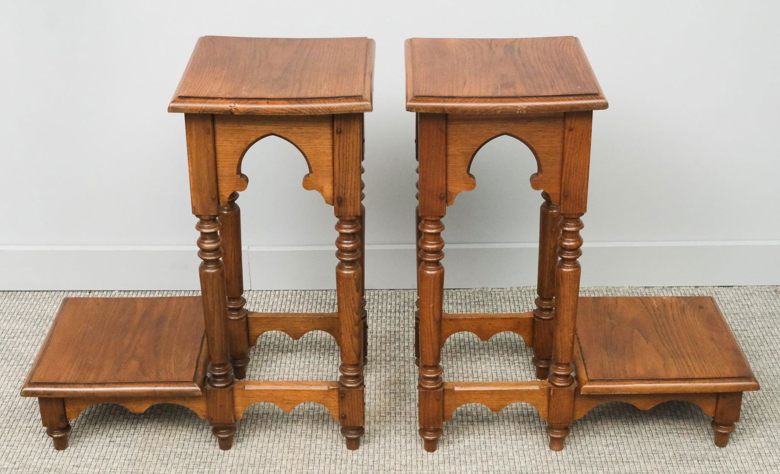 Pair Two-Tier Plant Stands or Prie-Dieus (1 of 8)