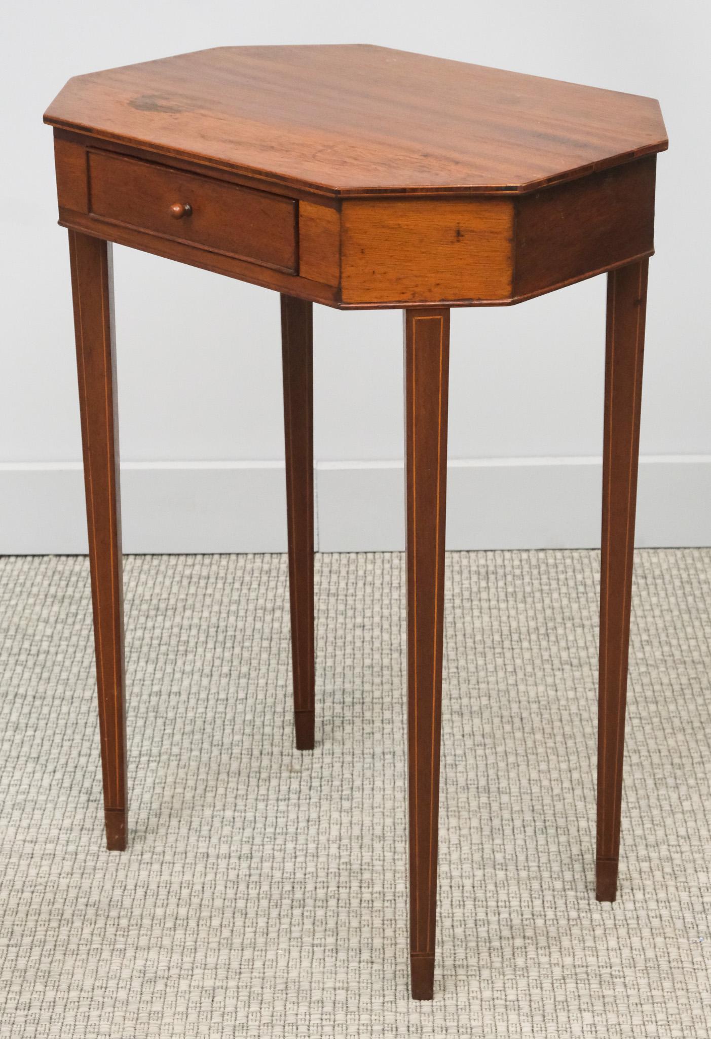 Boston Benchmade Octagonal Inlaid Sewing Table (1 of 8)
