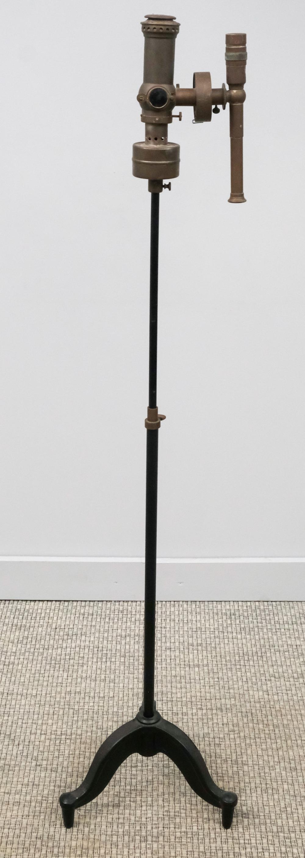 Shore Instrument Spectroscope on Cast Iron Stand: Shore Instrument & Mfg. Co., New York, spectroscope on cast iron tripod stand, patented November 19, 1912, 54" H x 13" W x 13" L.