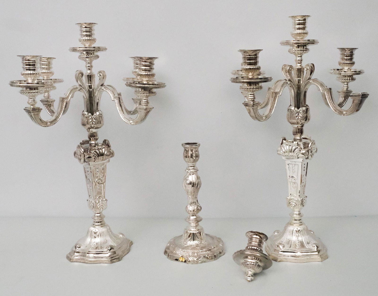 Pair of Silver Plate 5-Light Candelabra (1 of 8)