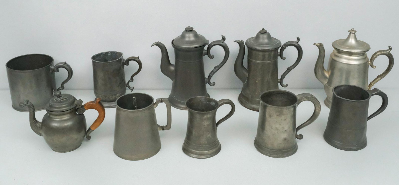 Collection of Antique Pewter: Many forms and makers.