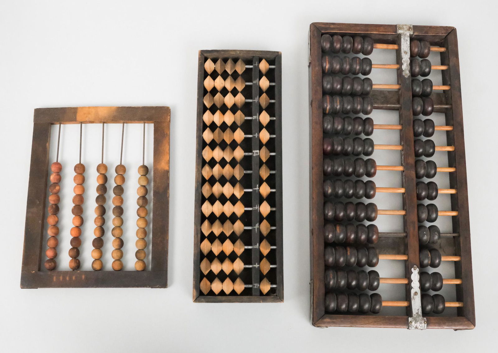 Lot of Three Antique Wood Abaci (1 of 6)