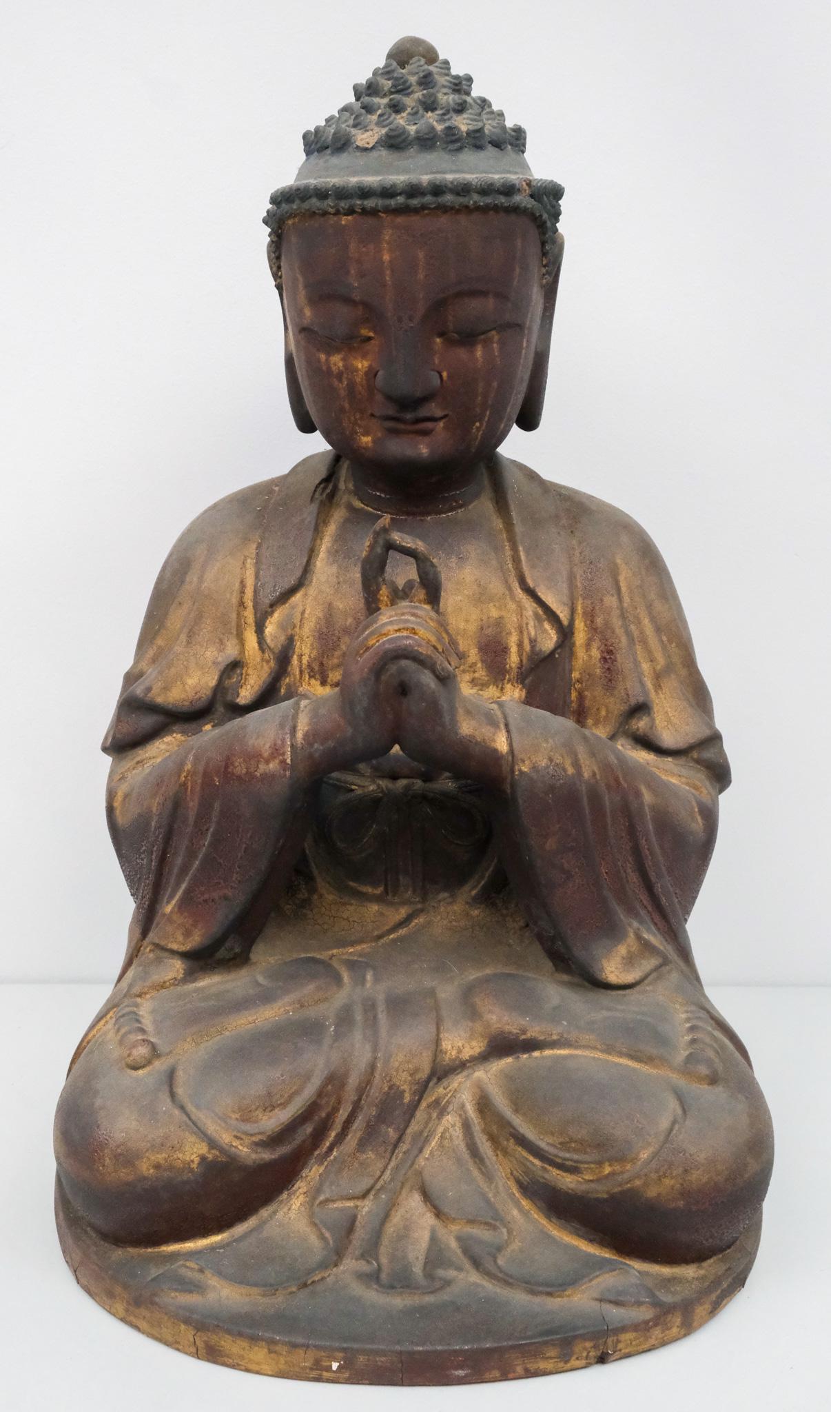 Antique Polychromed and Gilded Buddha (1 of 7)