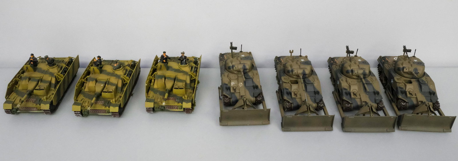 Collection of Toy Minesweeping Plows & Tanks: Made by 21st Century Toys. Fun group.
