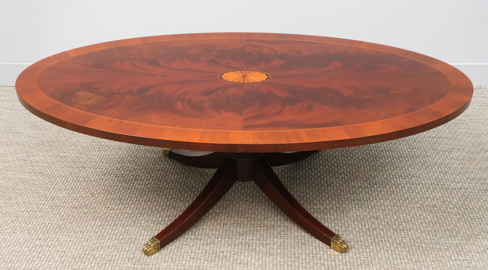 Veneer Oval Coffee Table (1 of 7)