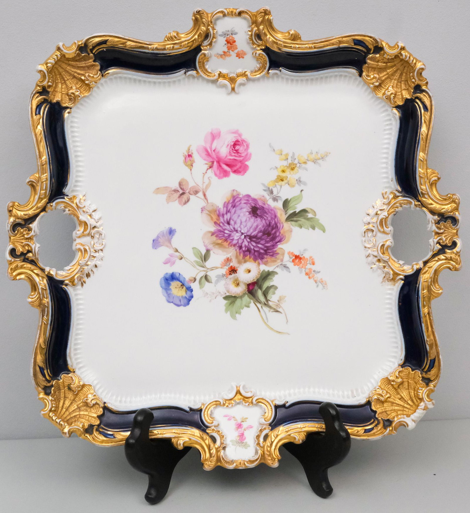 Antique Meissen Gilded Floral Porcelain Platter (1 of 6)