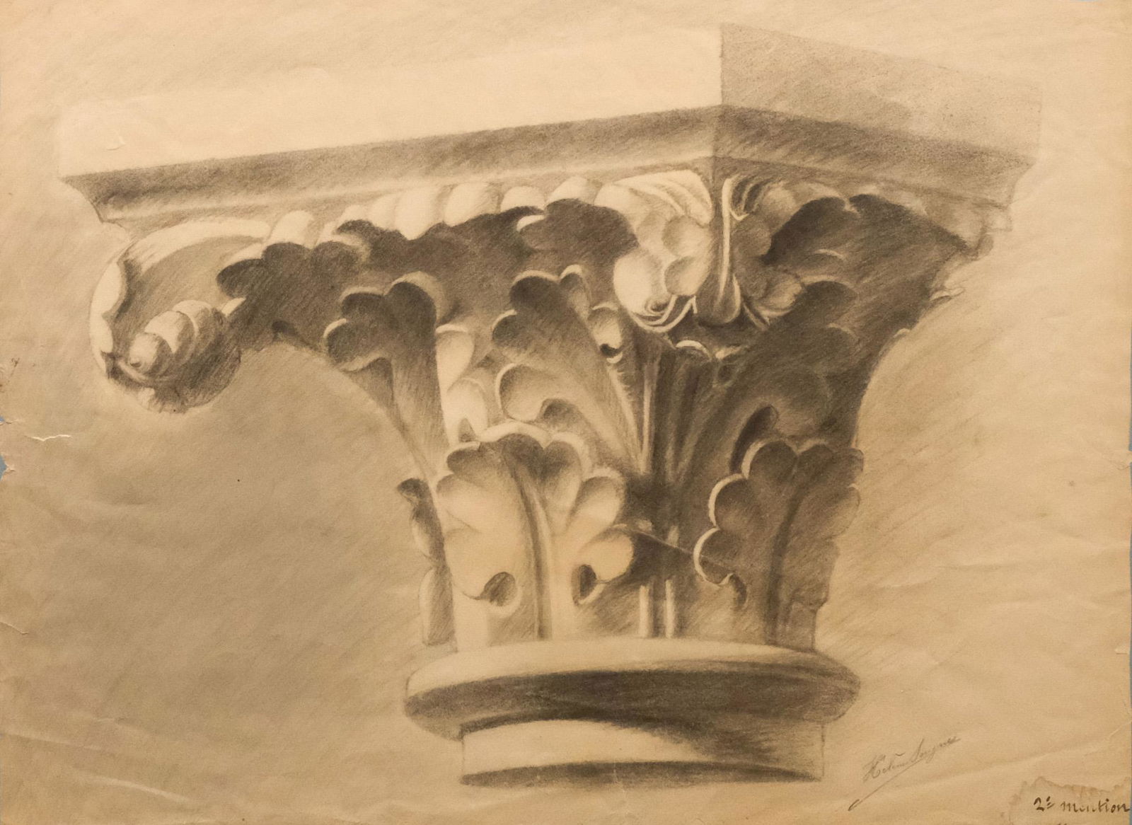 American School, Sketch of a Capital (1 of 6)