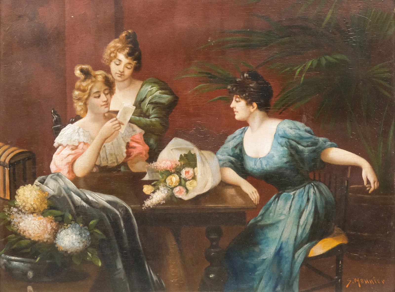 French School, Interior Scene with Three Ladies (1 of 5)