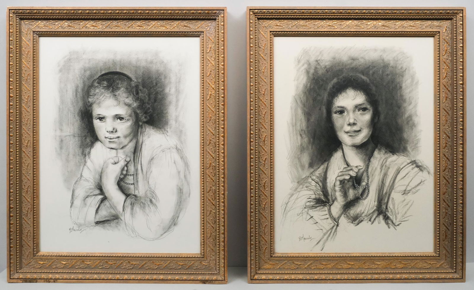 American School, Pair of Charcoal Portraits (1 of 11)
