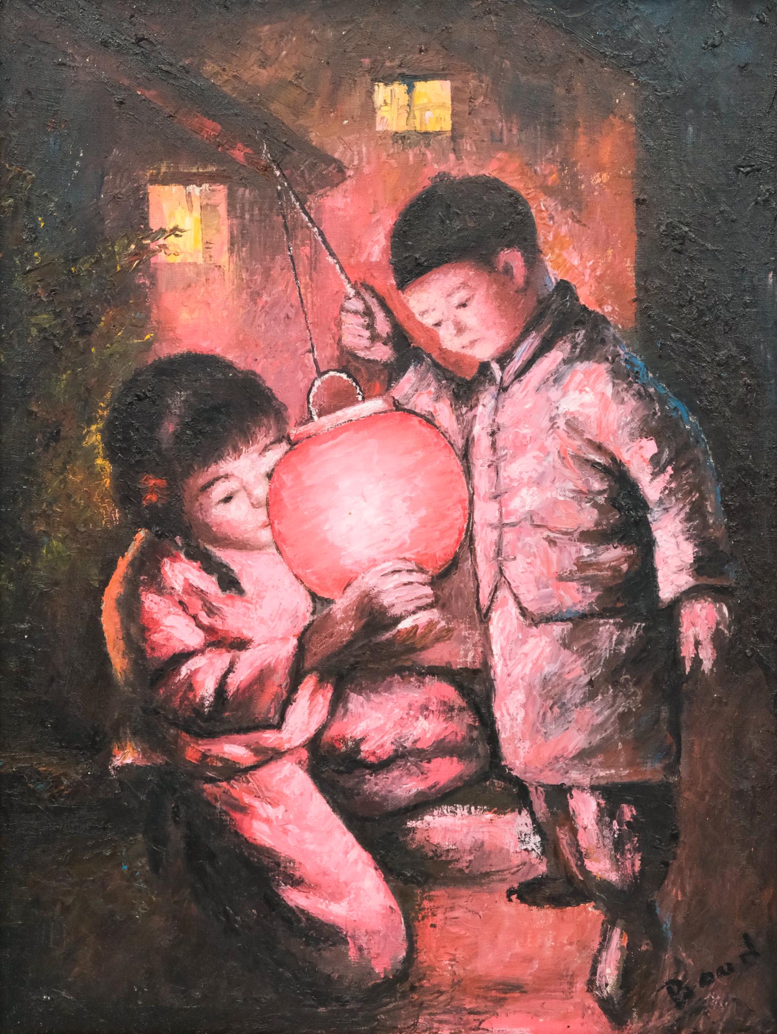 American School, Two Children with a Lantern (1 of 6)