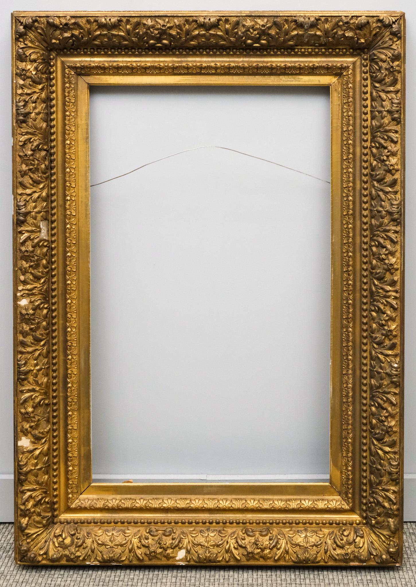 American Barbizon Gilt Frame 21" x 35": American, ca. 1870. Overall 34" x 48", Rabbet 21" x 35", Molding 6 1/2"
