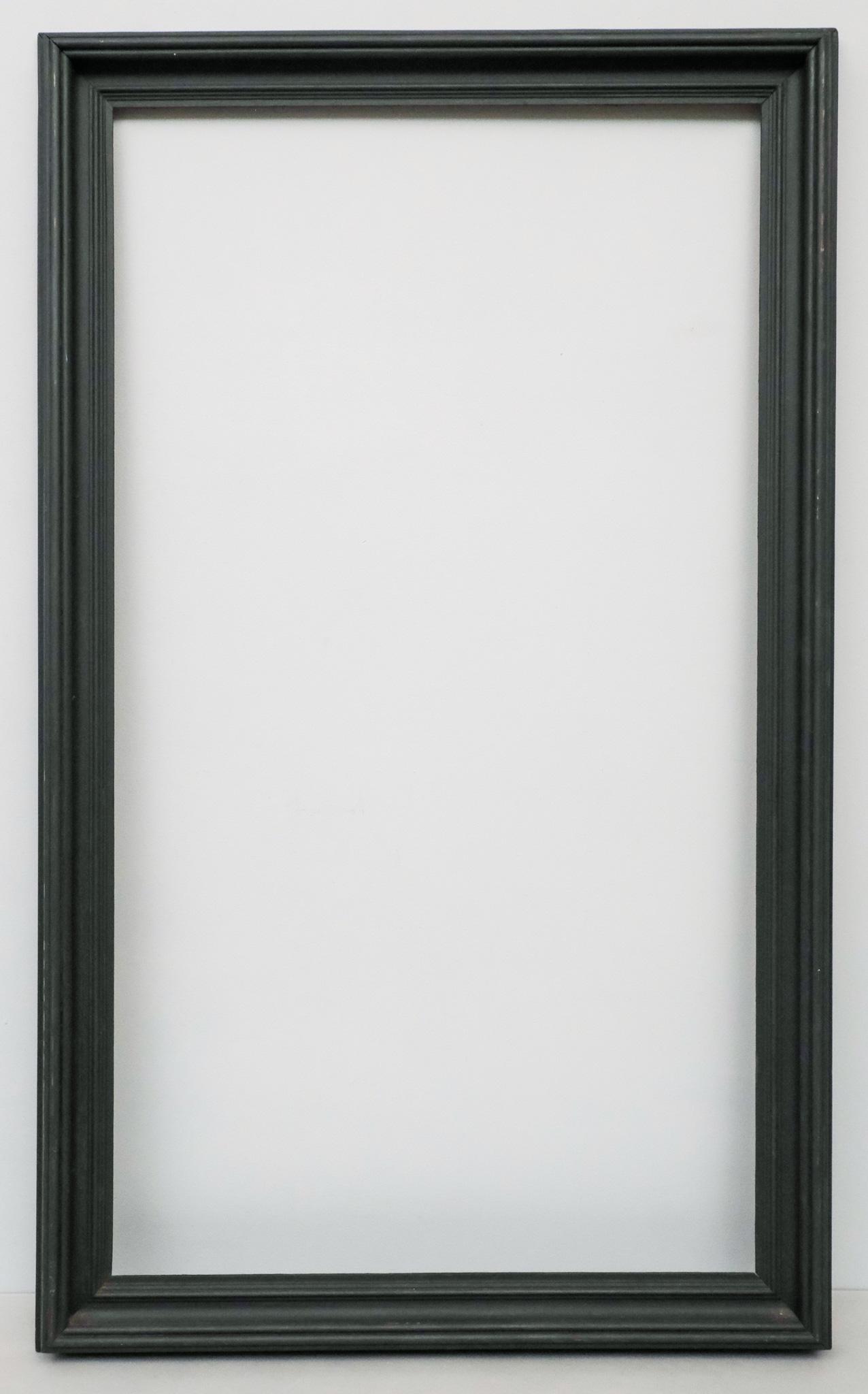 American Modernist Frame 24" x 44": American, ca. 1940, black painted cove profile. Overall 30" x 49", Rabbet 24" x 44", Molding 3"